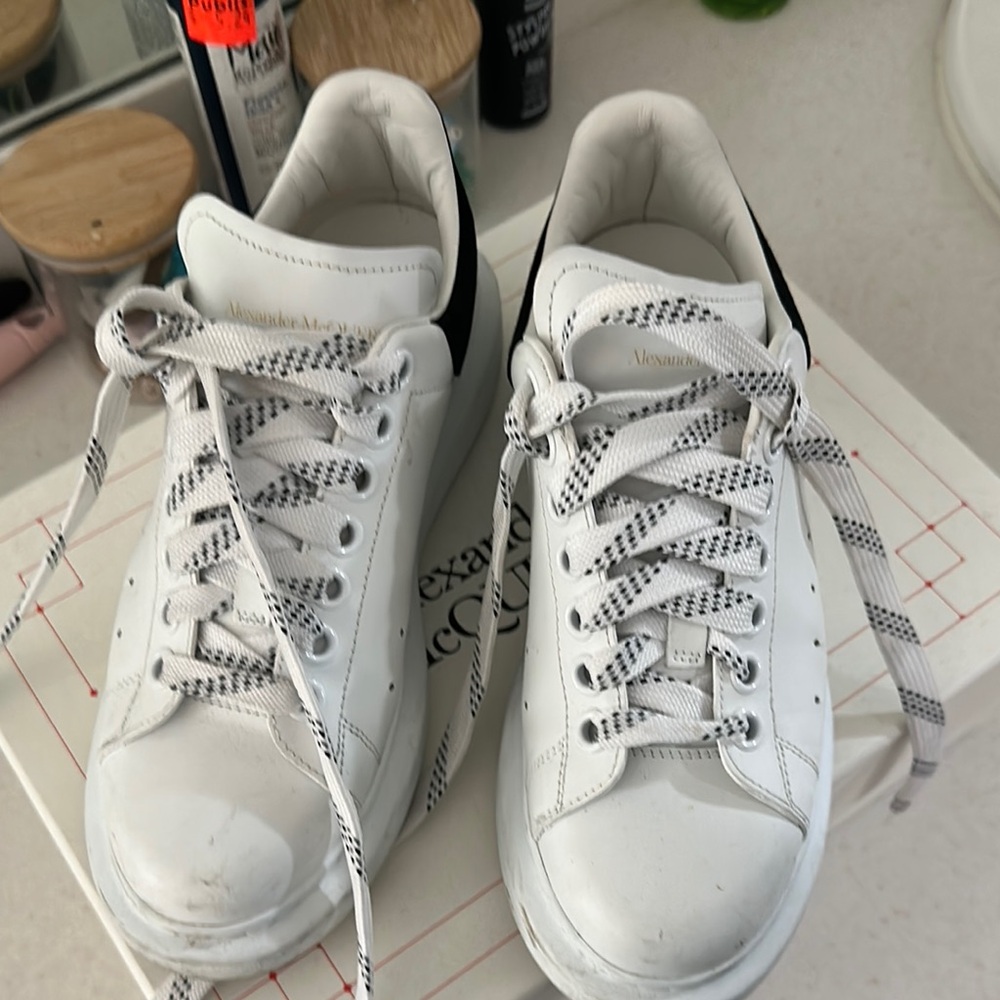 Alexander McQueen White Sneakers with Black Detail